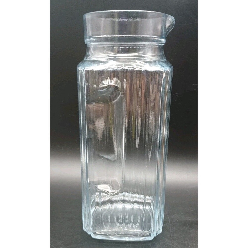 Vtg Anchor Hocking Bistro Ribbed Water Bottle Refrigerator